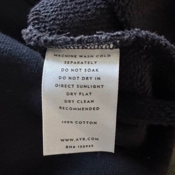 NWOT AYR Women's Slouchy Slightly Cropped Hoodie in Charcoal Black Size Large - Picture 6 of 6